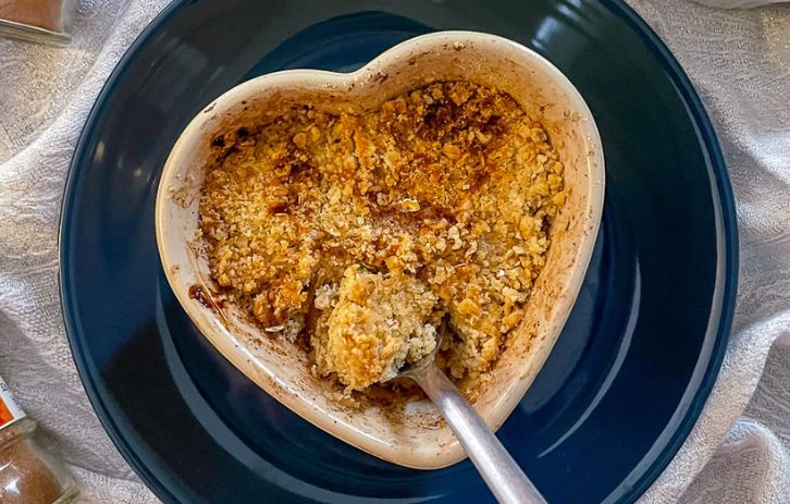 Air Fryer Apple Crumble for One