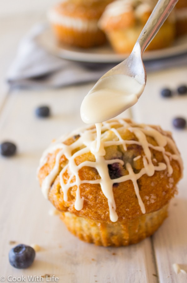 Blueberry Muffins with Lavender-Vanilla Icing