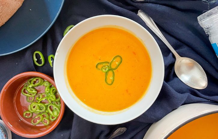Creamy Butternut Squash and Chilli Soup