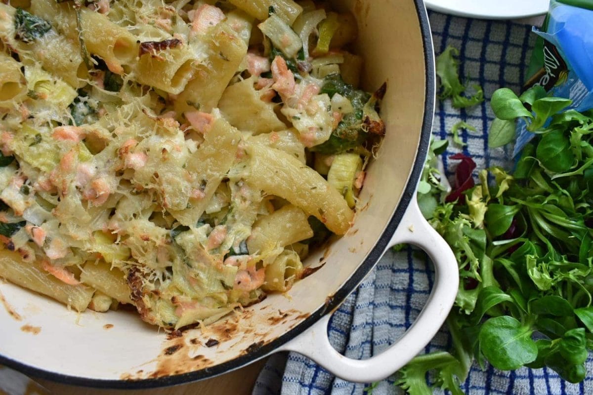 Salmon and Leek Pasta Bake