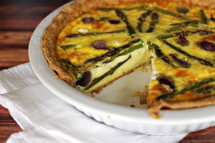 Asparagus, Goat Cheese and Pearl Onion Quiche