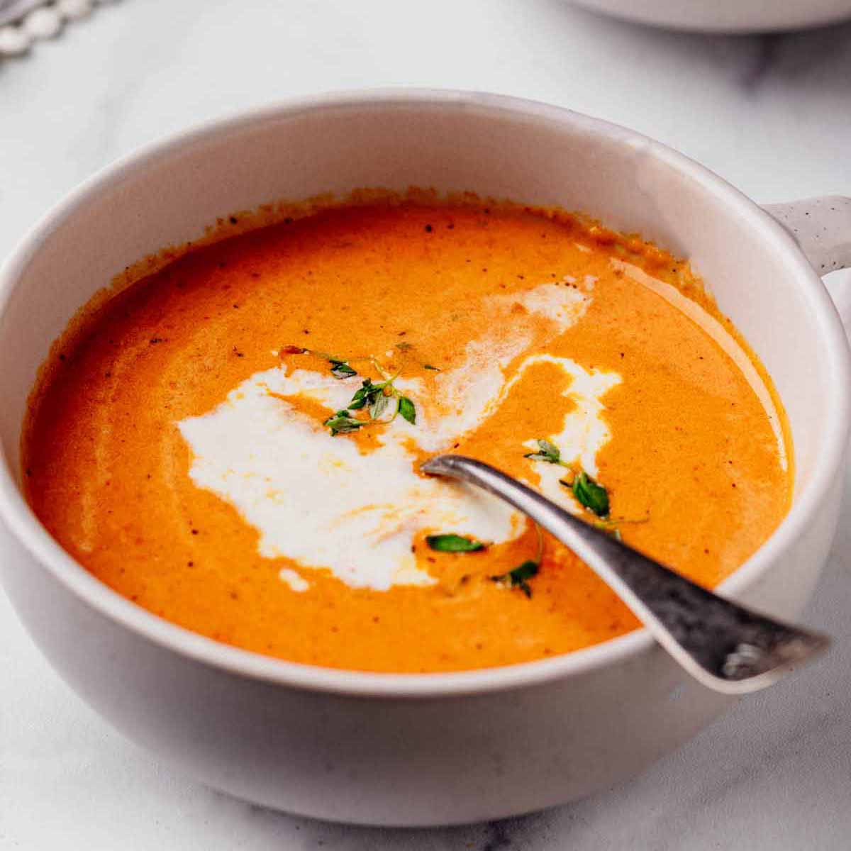 Roasted Red Pepper and Gouda Soup