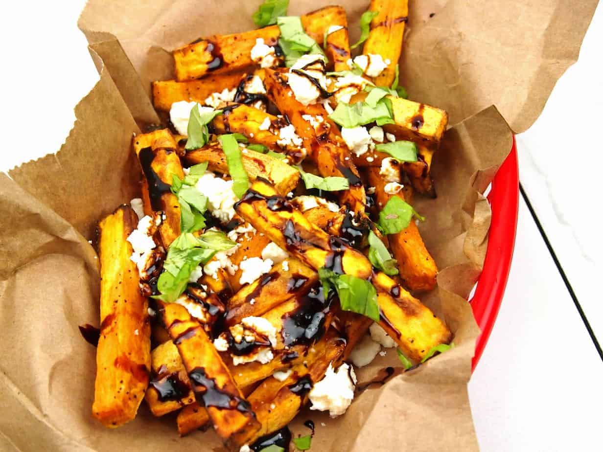 Loaded Sweet Potato Greek Fries