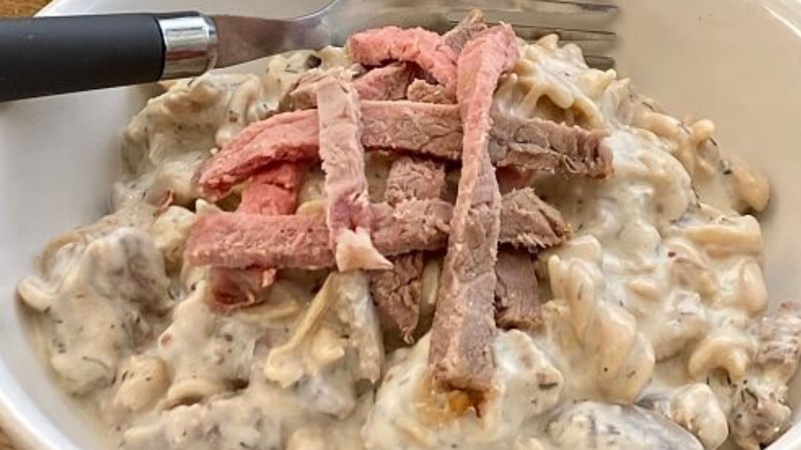 Slow Cooker Leftover Prime Rib Stroganoff