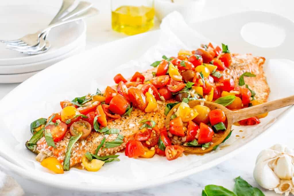 Baked Bruschetta Salmon