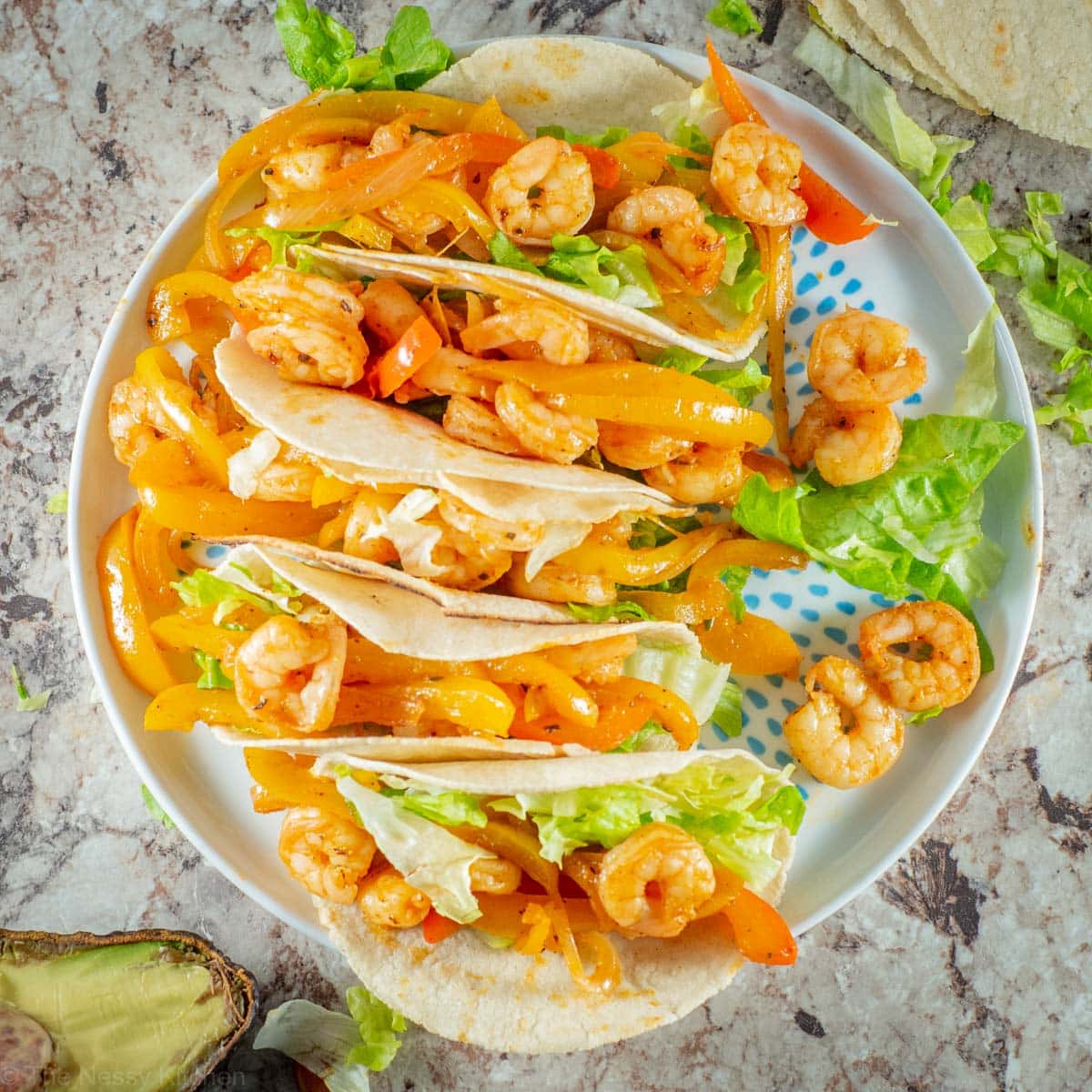 Cajun Shrimp Tacos with Fajita Vegetables