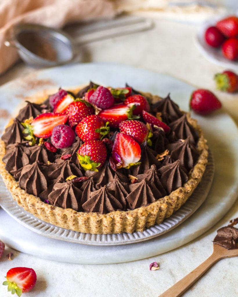 Coffee chocolate ganache tart