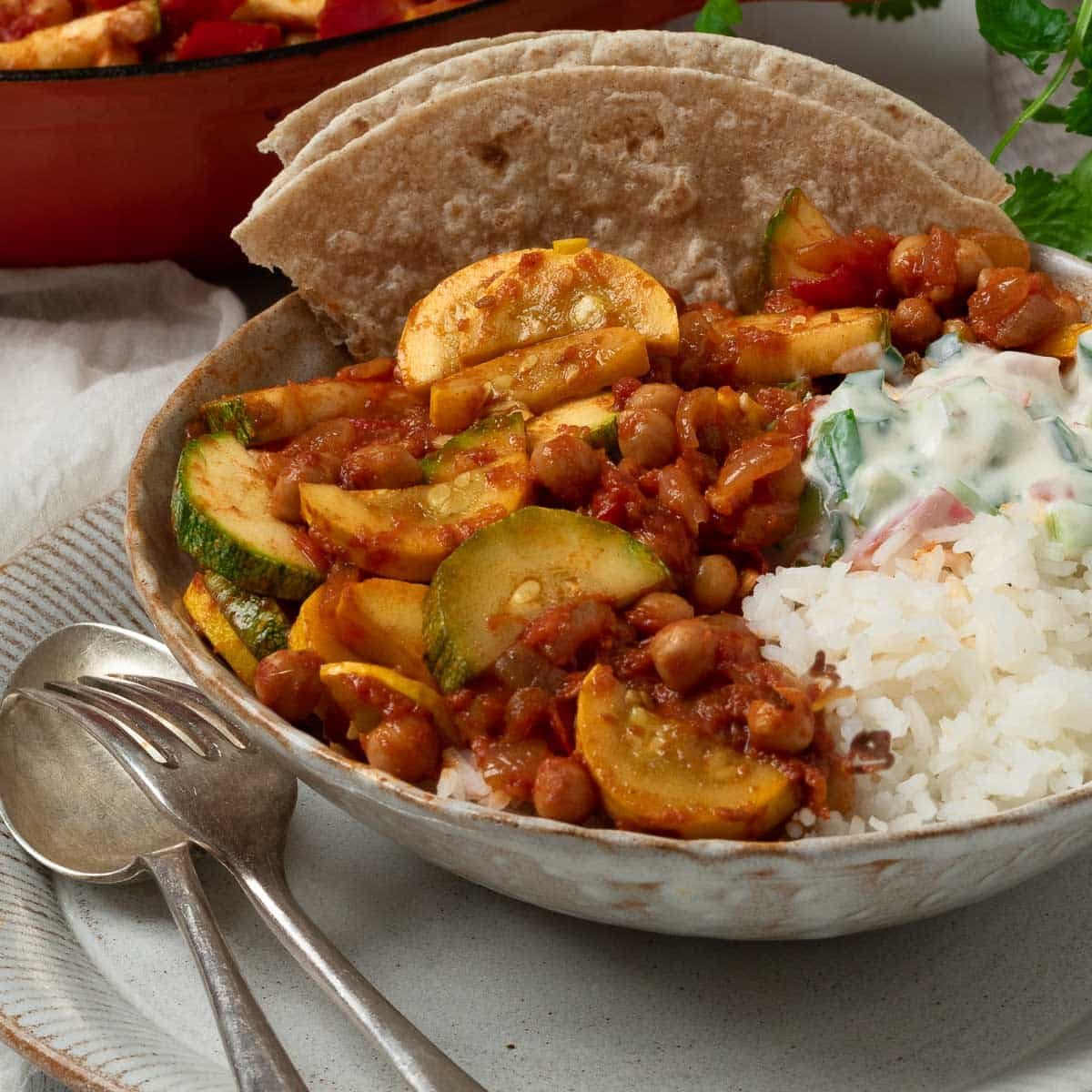 Courgette Curry with Chickpeas