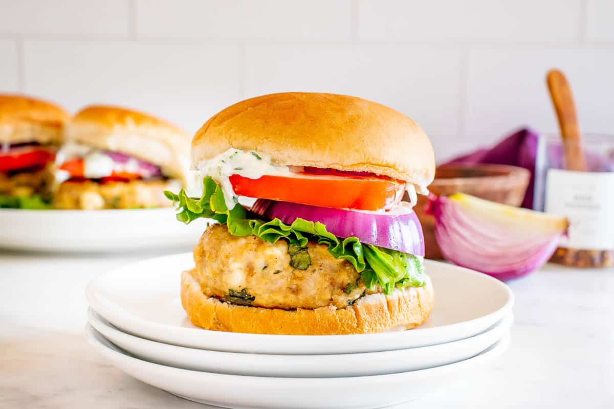 The Best Greek Chicken Burgers