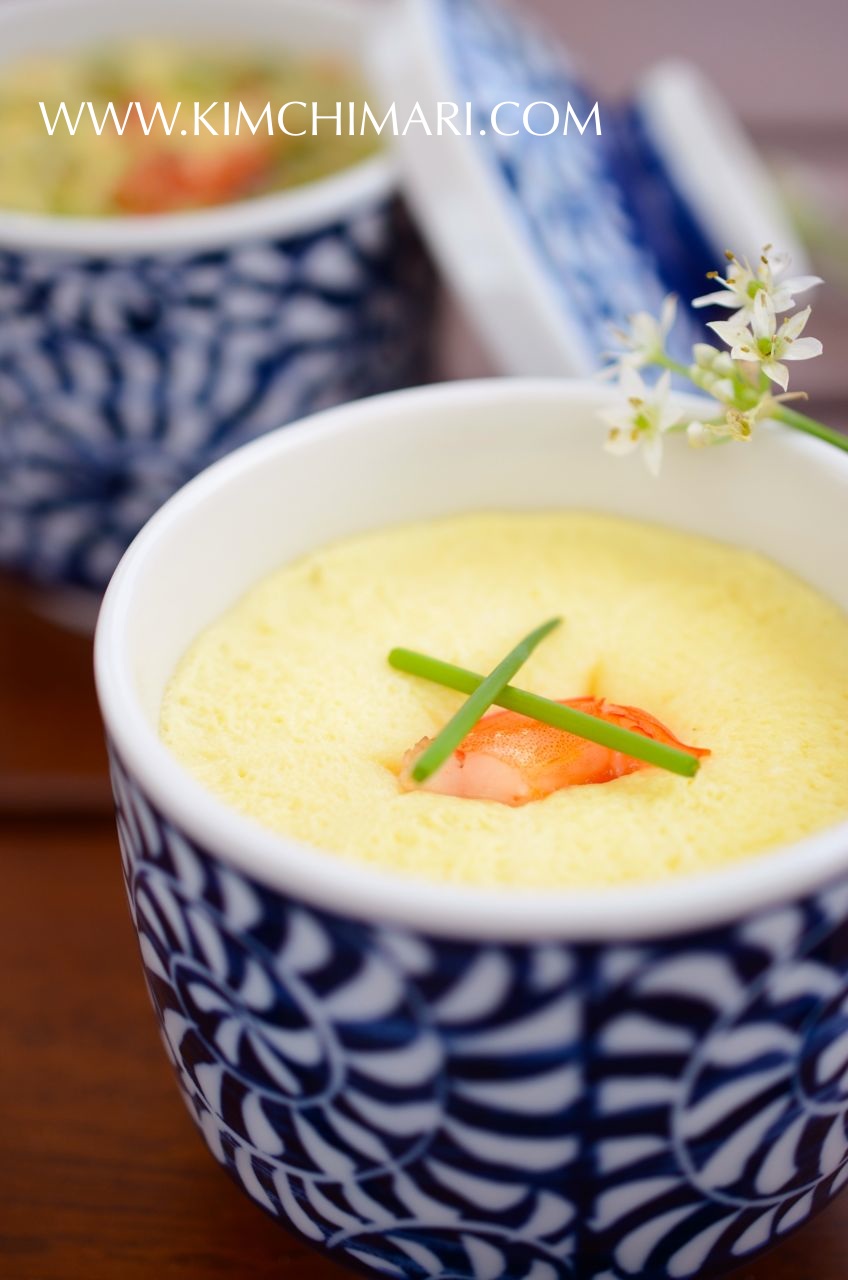 Korean Steamed Eggs with Shrimp and Chives