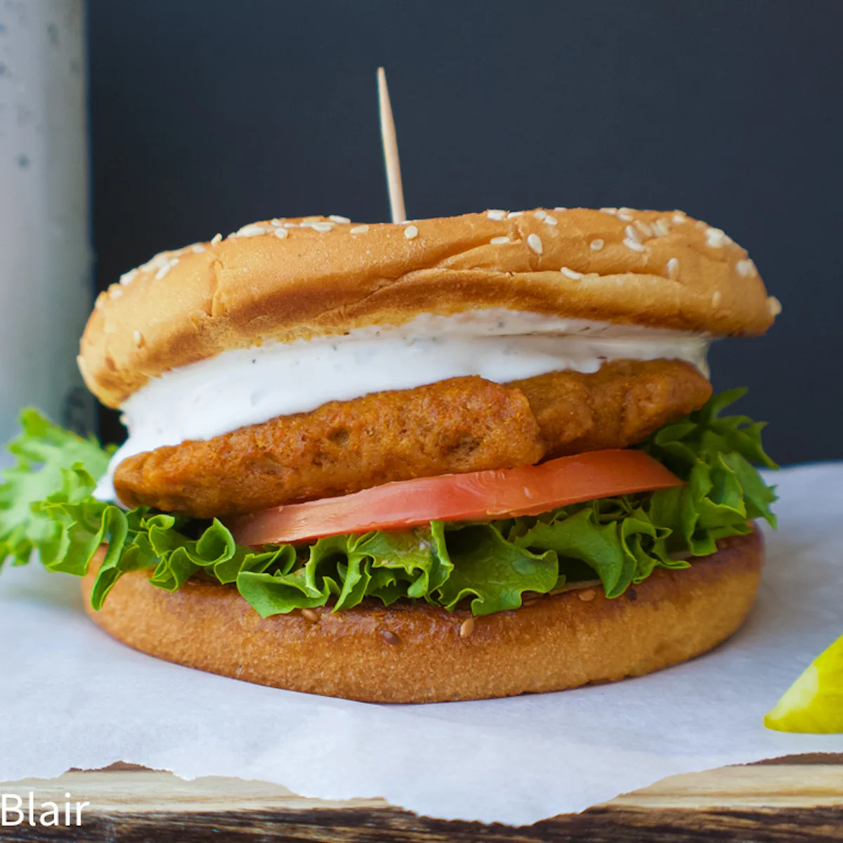 Vegan Buffalo "Chicken" Sandwich with Homemade Seitan