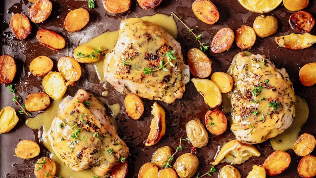 Honey Mustard Sheet Pan Chicken and Potatoes