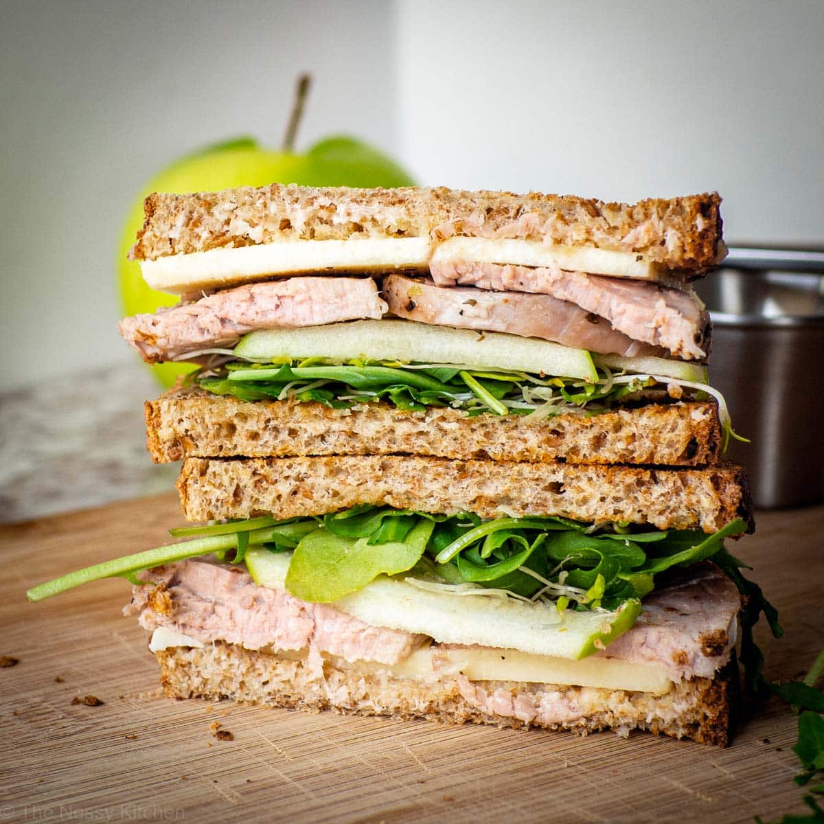 Apple Cheddar Pork Tenderloin Sandwich