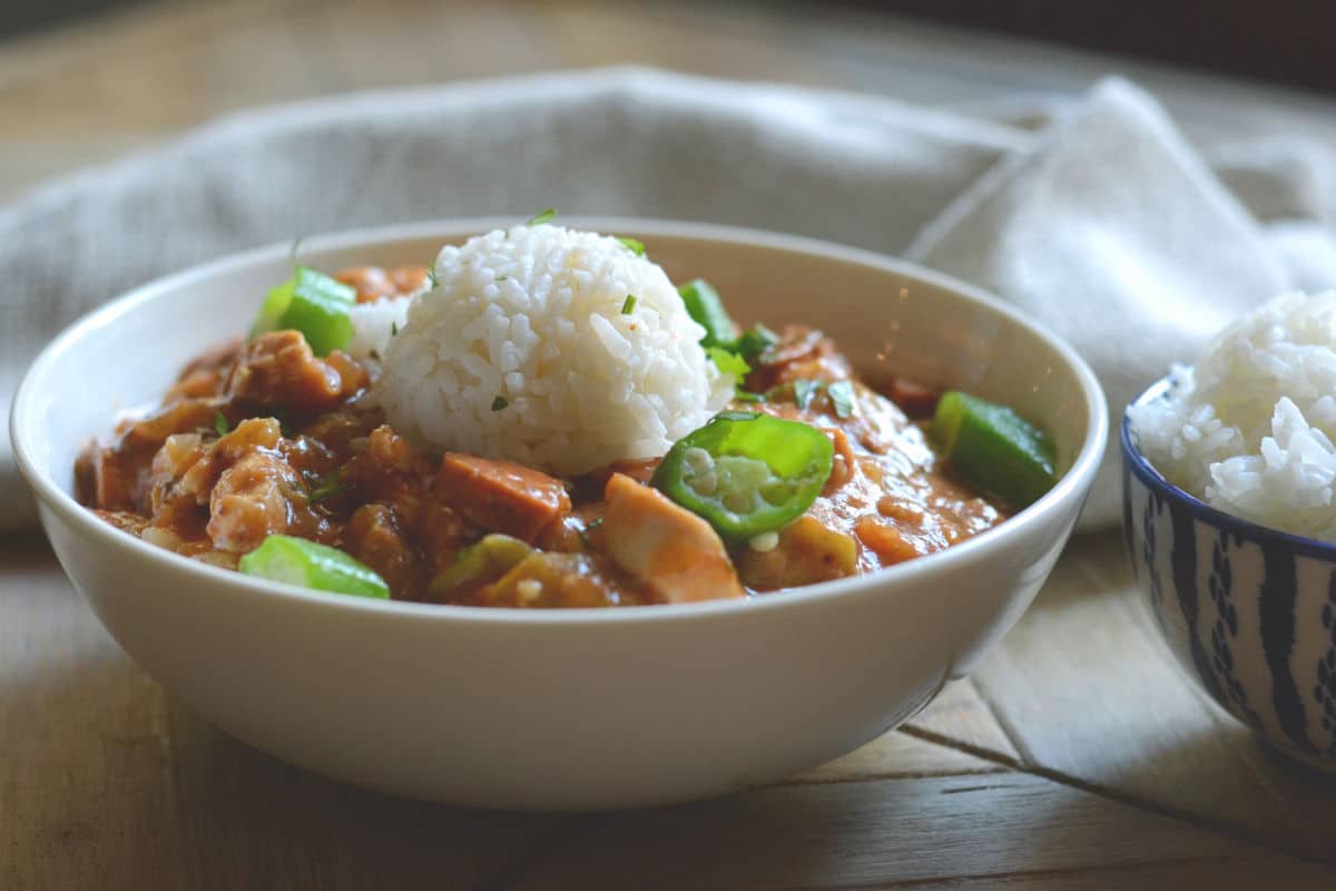 Super Easy Chicken and Sausage Gumbo