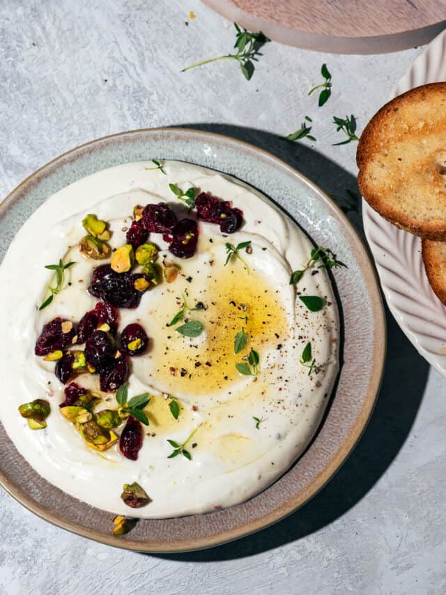 Easy Whipped Goat Cheese with Toasted Crostini