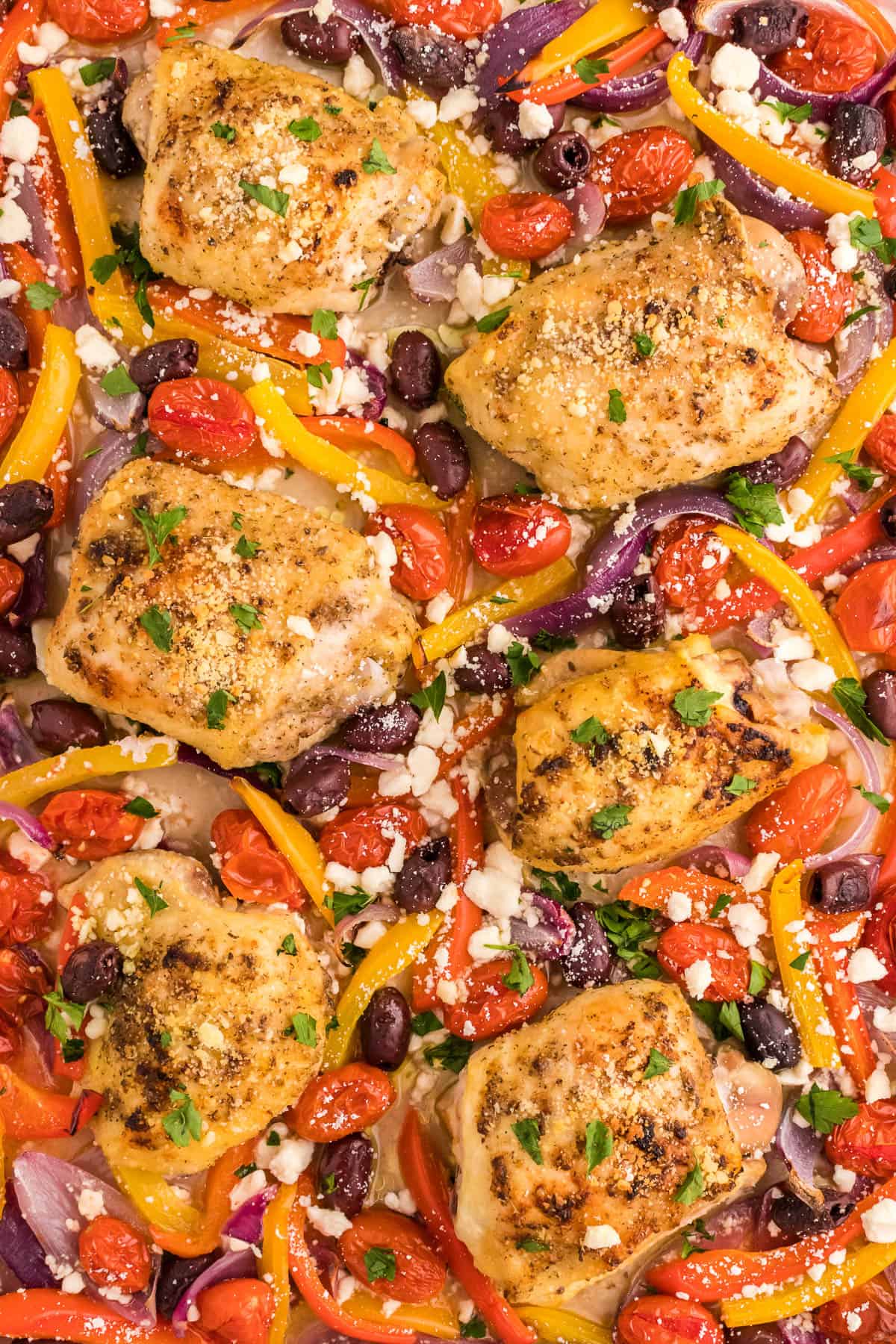 Easy Greek Chicken Sheet Pan Dinner