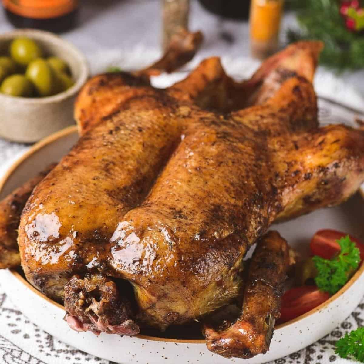 Oven Roasted Crispy Whole Duck & Figgy Orange Glaze