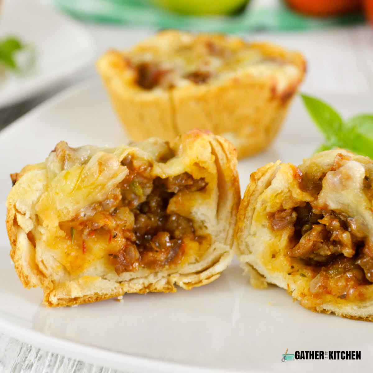 Italian Sausage (or Beef) Biscuit Cups