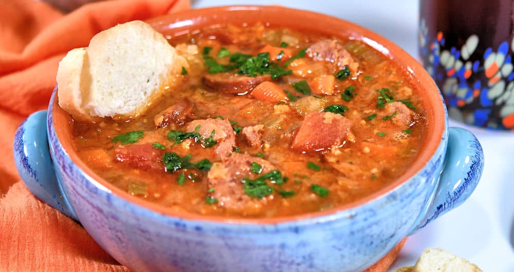 Kielbasa Sausage Soup with Lentils Instant Pot