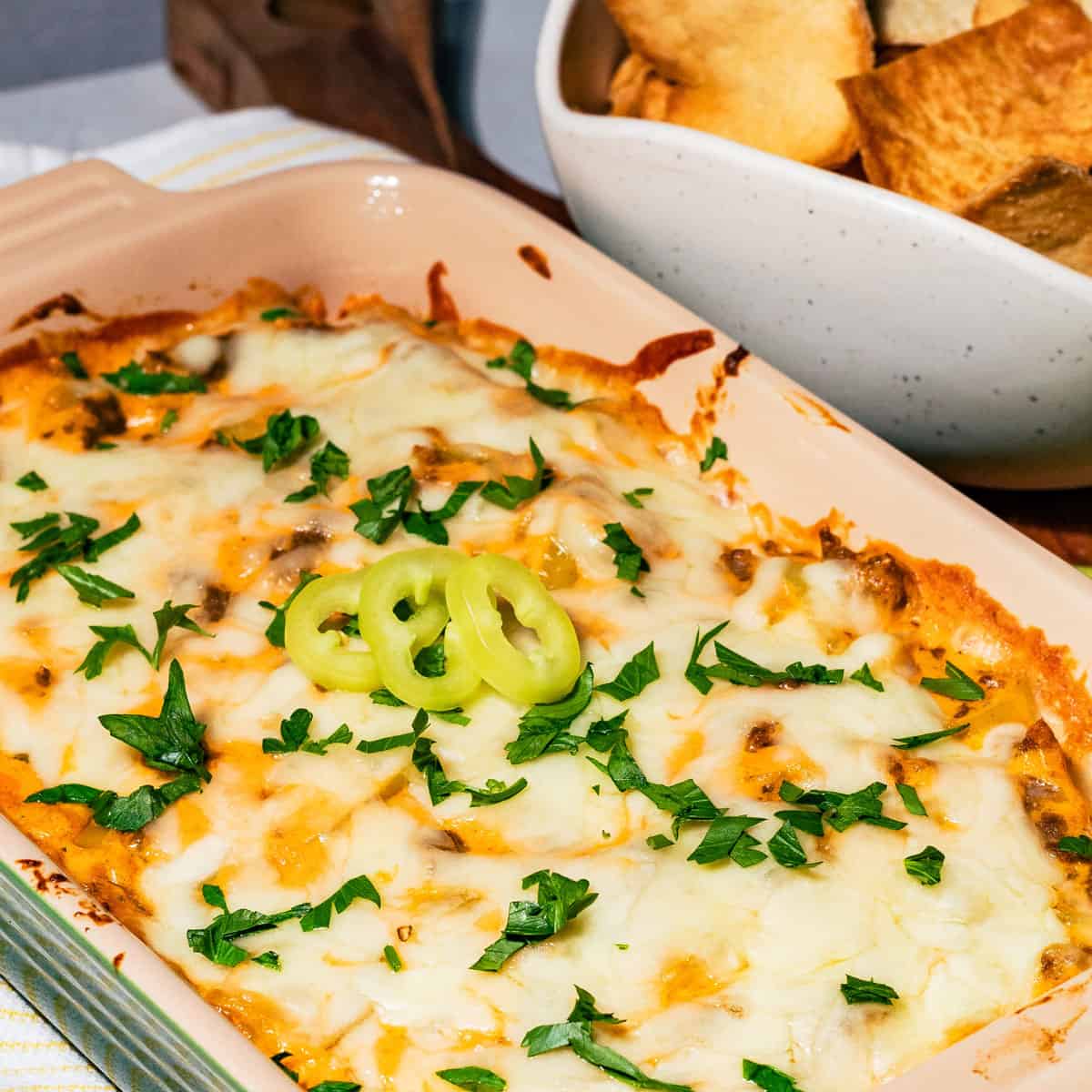 Cheesy Stuffed Banana Pepper Dip with Italian Sausage