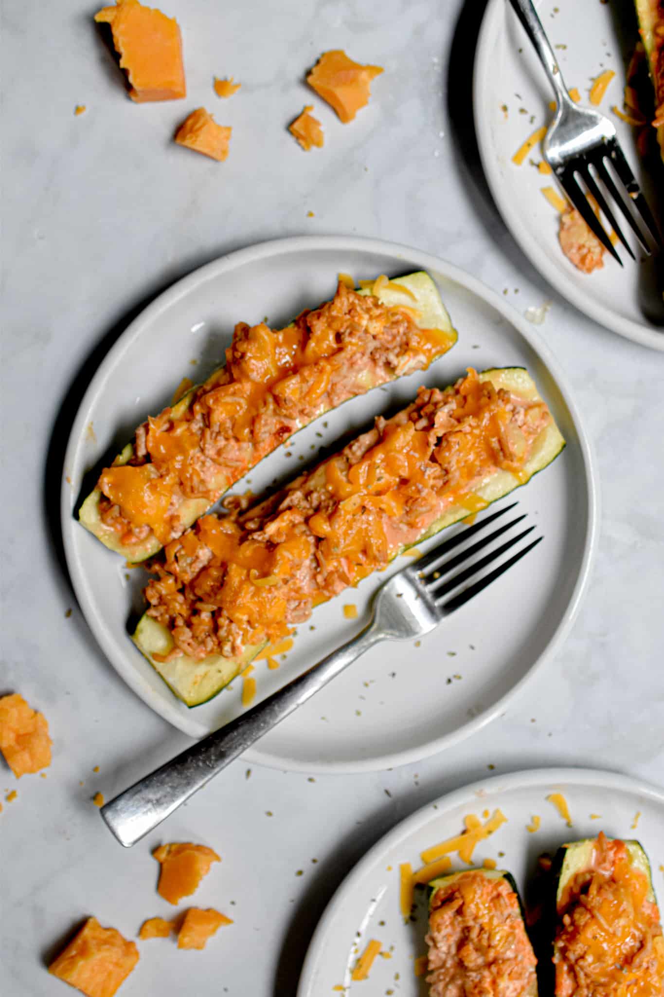 Buffalo Chicken Stuffed Zucchini