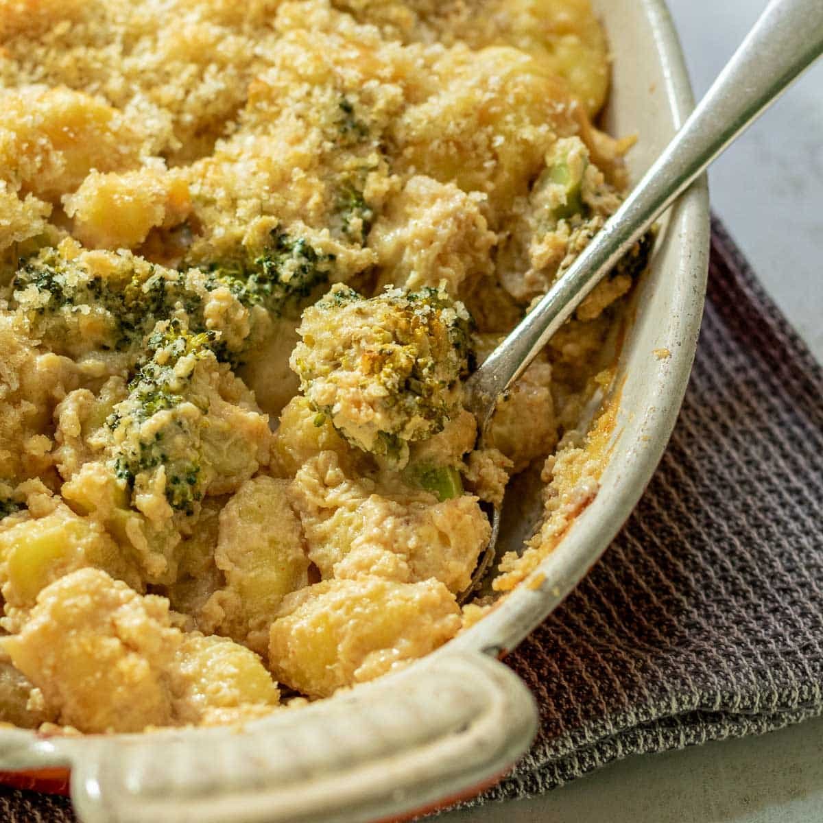 Cheesy Gnocchi Broccoli Bake: Dairy Free