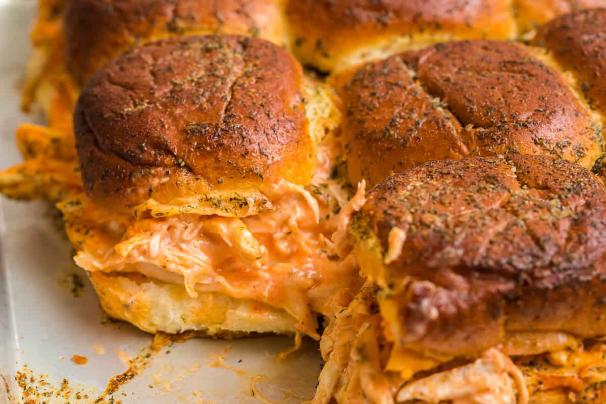 Hawaiian Rolls Buffalo Chicken Sliders